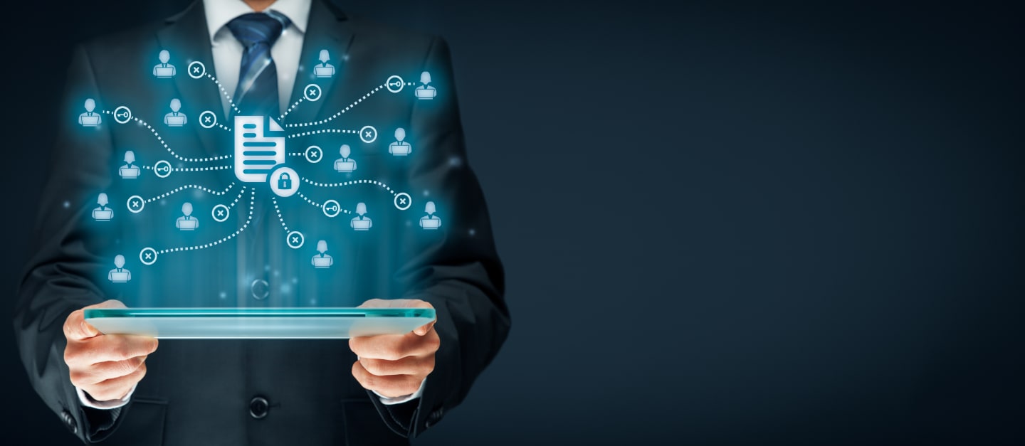 Illustration of a person managing staff data